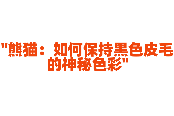 "熊猫：如何保持黑色皮毛的神秘色彩"